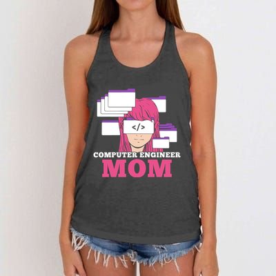 Computer Engineer Mom Coder Coding Programmer Programming Gift Women's Knotted Racerback Tank