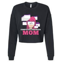 Computer Engineer Mom Coder Coding Programmer Programming Gift Cropped Pullover Crew