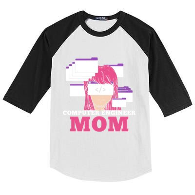 Computer Engineer Mom Coder Coding Programmer Programming Gift Kids Colorblock Raglan Jersey