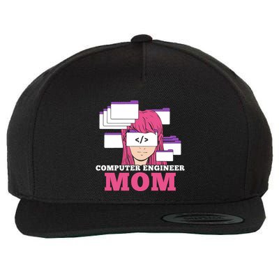 Computer Engineer Mom Coder Coding Programmer Programming Gift Wool Snapback Cap
