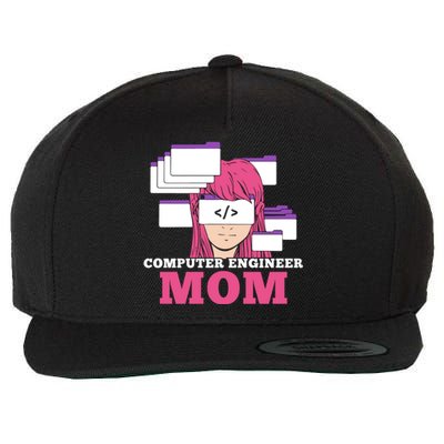 Computer Engineer Mom Coder Coding Programmer Programming Gift Wool Snapback Cap