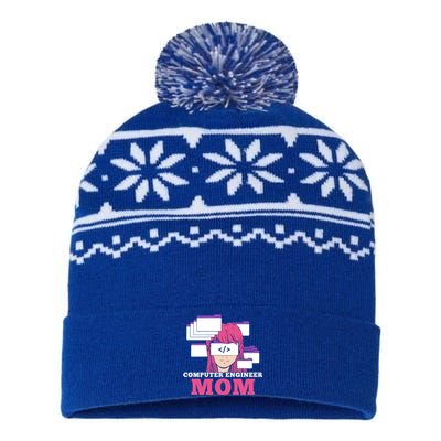 Computer Engineer Mom Coder Coding Programmer Programming Gift USA-Made Snowflake Beanie