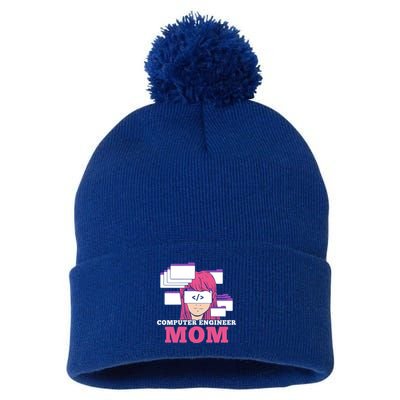 Computer Engineer Mom Coder Coding Programmer Programming Gift Pom Pom 12in Knit Beanie