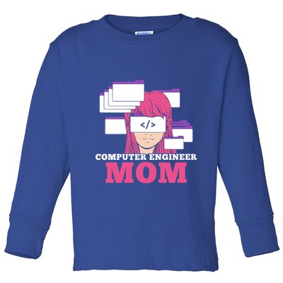 Computer Engineer Mom Coder Coding Programmer Programming Gift Toddler Long Sleeve Shirt