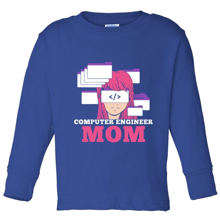 Computer Engineer Mom Coder Coding Programmer Programming Gift Toddler Long Sleeve Shirt