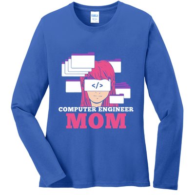 Computer Engineer Mom Coder Coding Programmer Programming Gift Ladies Long Sleeve Shirt