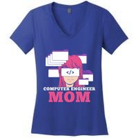 Computer Engineer Mom Coder Coding Programmer Programming Gift Women's V-Neck T-Shirt