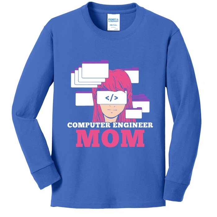 Computer Engineer Mom Coder Coding Programmer Programming Gift Kids Long Sleeve Shirt