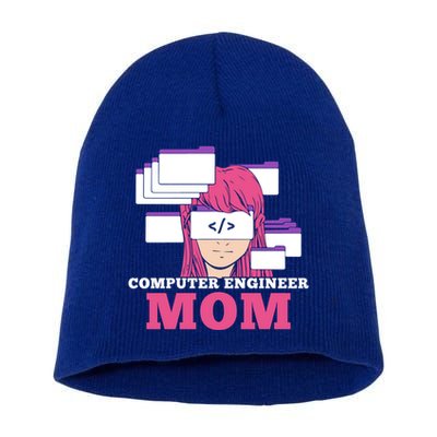 Computer Engineer Mom Coder Coding Programmer Programming Gift Short Acrylic Beanie