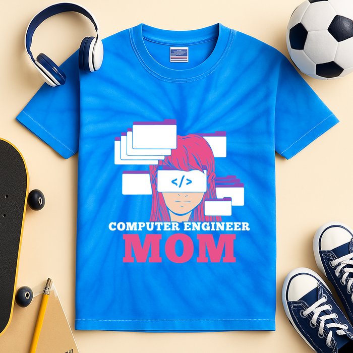 Computer Engineer Mom Coder Coding Programmer Programming Gift Kids Tie-Dye T-Shirt