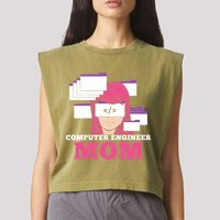 Computer Engineer Mom Coder Coding Programmer Programming Gift Garment-Dyed Women's Muscle Tee
