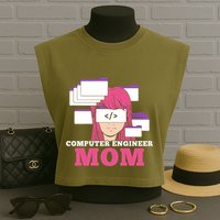 Computer Engineer Mom Coder Coding Programmer Programming Gift Garment-Dyed Women's Muscle Tee