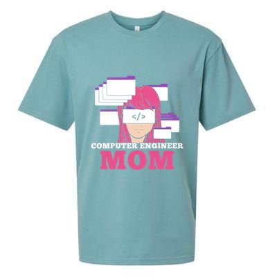 Computer Engineer Mom Coder Coding Programmer Programming Gift Sueded Cloud Jersey T-Shirt