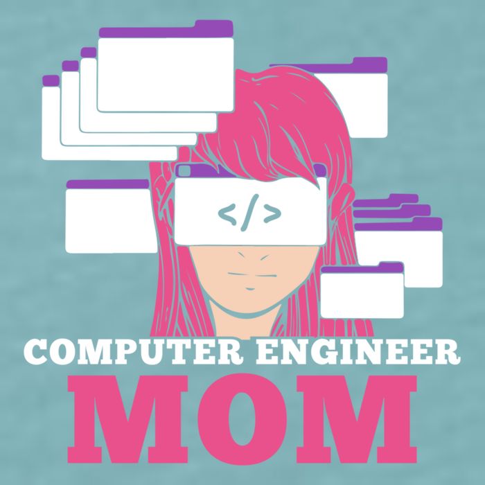 Computer Engineer Mom Coder Coding Programmer Programming Gift Sueded Cloud Jersey T-Shirt