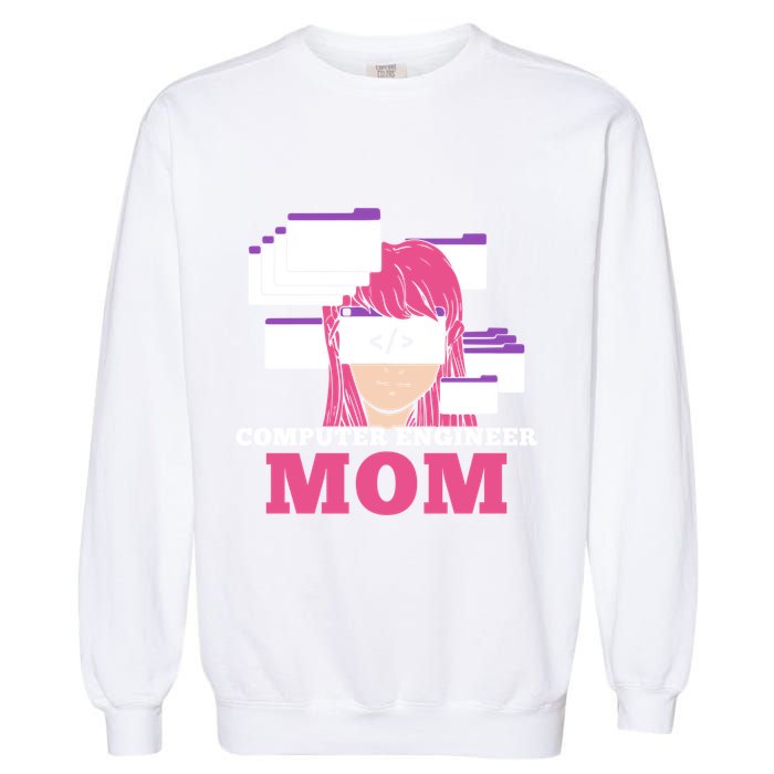 Computer Engineer Mom Coder Coding Programmer Programming Gift Garment-Dyed Sweatshirt