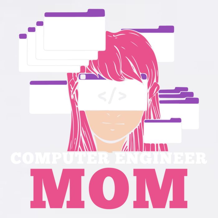 Computer Engineer Mom Coder Coding Programmer Programming Gift Garment-Dyed Sweatshirt
