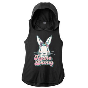 Cute Easter Mama Bunny Ladies PosiCharge Tri-Blend Wicking Draft Hoodie Tank