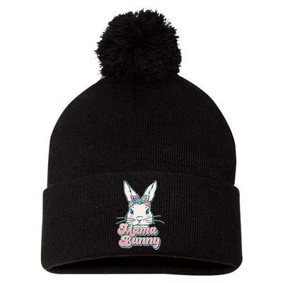 Cute Easter Mama Bunny Pom Pom 12in Knit Beanie