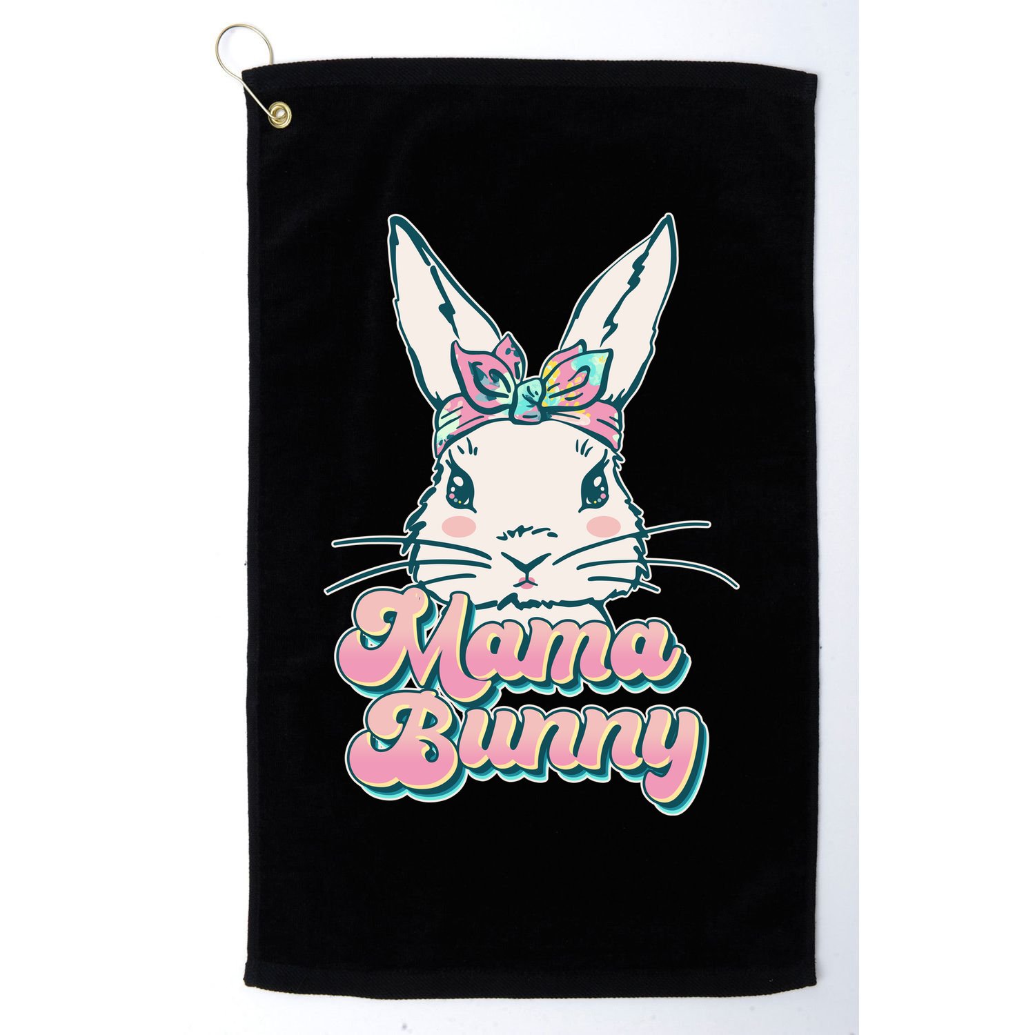 Cute Easter Mama Bunny Golf Towel