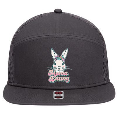 Cute Easter Mama Bunny 7 Panel Mesh Trucker Snapback Hat
