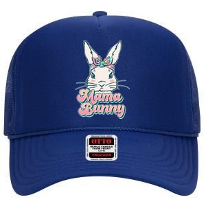 Cute Easter Mama Bunny High Crown Mesh Back Trucker Hat