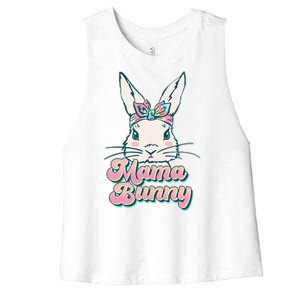 Cute Easter Mama Bunny Women's Racerback Cropped Tank