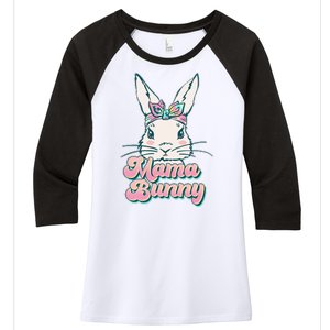 Cute Easter Mama Bunny Women's Tri-Blend 3/4-Sleeve Raglan Shirt