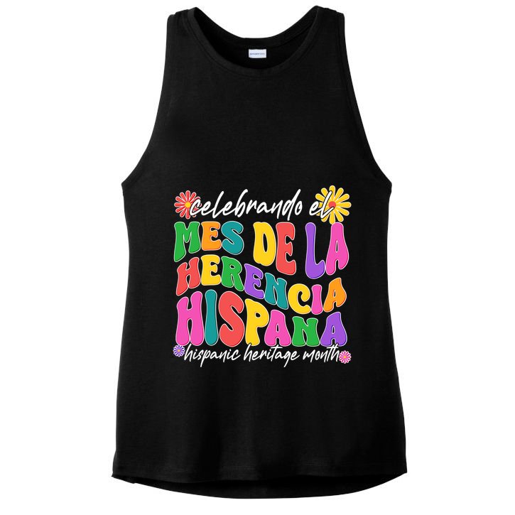 Celebrando EL Mes De La Herencia Hispana Hispanic Heritage Month Ladies PosiCharge Tri-Blend Wicking Tank