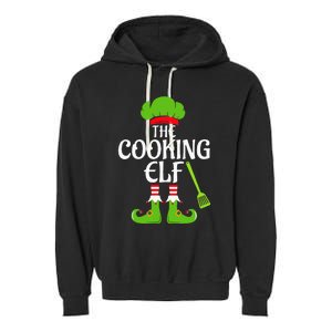 Cooking Elf Matching Family Group Christmas Party Xmas Funny Garment-Dyed Fleece Hoodie