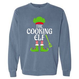 Cooking Elf Matching Family Group Christmas Party Xmas Funny Garment-Dyed Sweatshirt