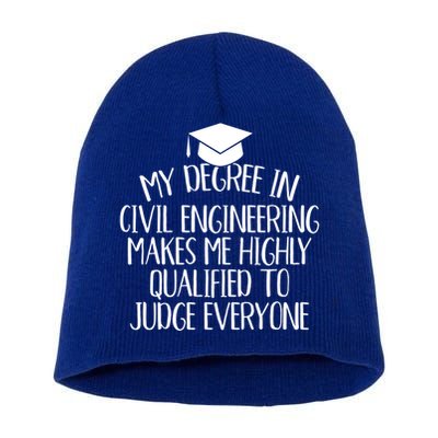 Civil Engineering Major Graduation Funny Gift Short Acrylic Beanie