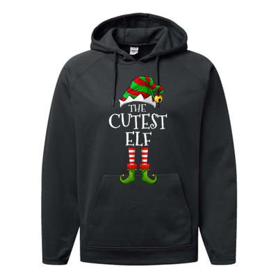 Cutest Elf Matching Family Group Christmas Party Elf Performance Fleece Hoodie