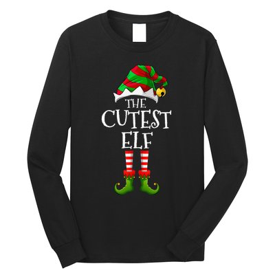 Cutest Elf Matching Family Group Christmas Party Elf Long Sleeve Shirt