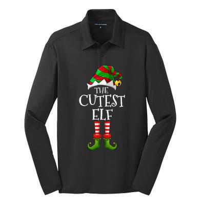 Cutest Elf Matching Family Group Christmas Party Elf Silk Touch Performance Long Sleeve Polo