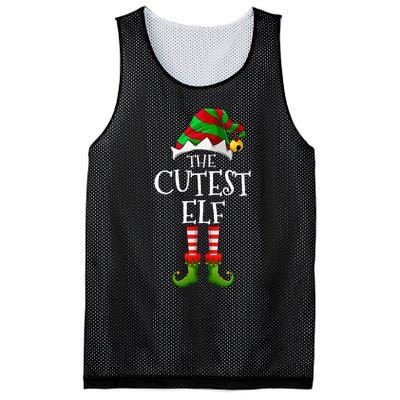 Cutest Elf Matching Family Group Christmas Party Elf Mesh Reversible Basketball Jersey Tank