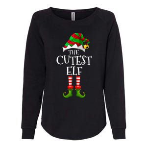 Cutest Elf Matching Family Group Christmas Party Elf Womens California Wash Sweatshirt