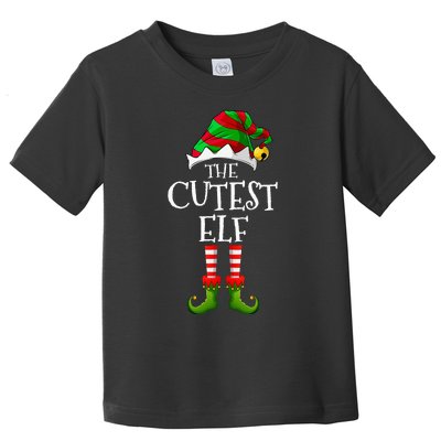 Cutest Elf Matching Family Group Christmas Party Elf Toddler T-Shirt