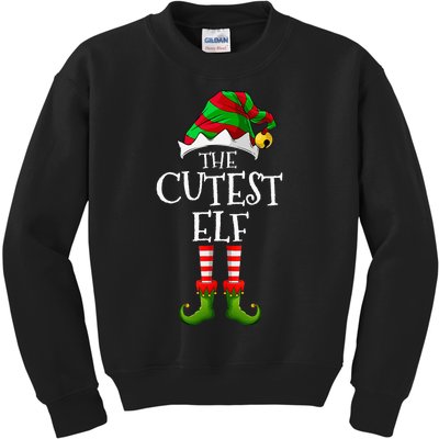 Cutest Elf Matching Family Group Christmas Party Elf Kids Sweatshirt