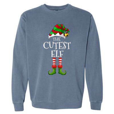 Cutest Elf Matching Family Group Christmas Party Elf Garment-Dyed Sweatshirt