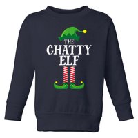 Chatty Elf Matching Family Group Christmas Party Funny Elf Toddler Sweatshirt