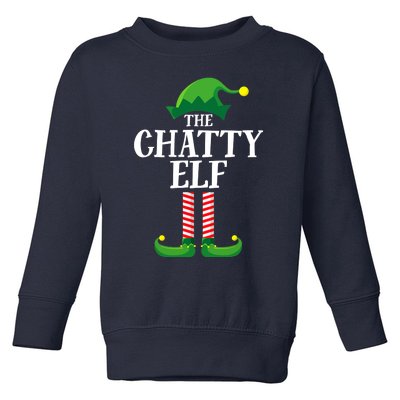 Chatty Elf Matching Family Group Christmas Party Funny Elf Toddler Sweatshirt