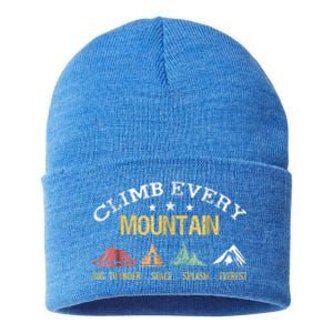 Climb Every Mountain Big Thunder Space Splashs Everests Gift Sustainable Knit Beanie