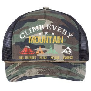 Climb Every Mountain Big Thunder Space Splashs Everests Gift Retro Rope Trucker Hat Cap