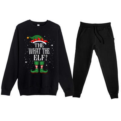 Christmas Elf Matching Family Group Funny The What The Elf? Gift Premium Crewneck Sweatsuit Set