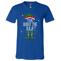 Christmas Elf Matching Family Group Funny The What The Elf? Gift V-Neck T-Shirt