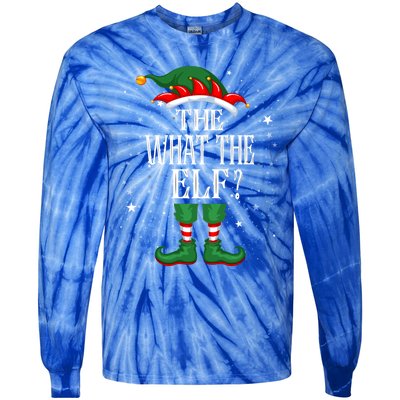 Christmas Elf Matching Family Group Funny The What The Elf? Gift Tie-Dye Long Sleeve Shirt