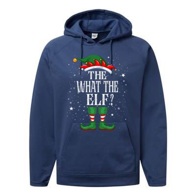 Christmas Elf Matching Family Group Funny The What The Elf? Gift Performance Fleece Hoodie