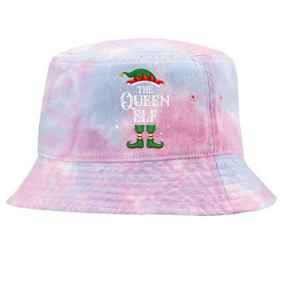 Christmas Elf Matching Family Group Funny The Queen Elf Great Gift Tie-Dyed Bucket Hat