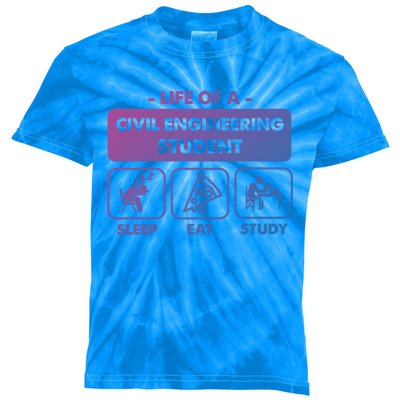 Civil Engineering Major Student Gift Meaningful Gift Kids Tie-Dye T-Shirt