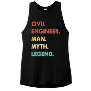 Civil Engineer Man Myth Legend Ladies PosiCharge Tri-Blend Wicking Tank